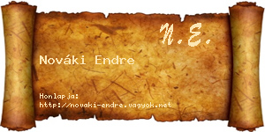 Nováki Endre névjegykártya